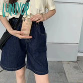 Lunivop Women’s Blue Wide Leg Denim Shorts Unisex Style Hip Hop Street Summer New Female High